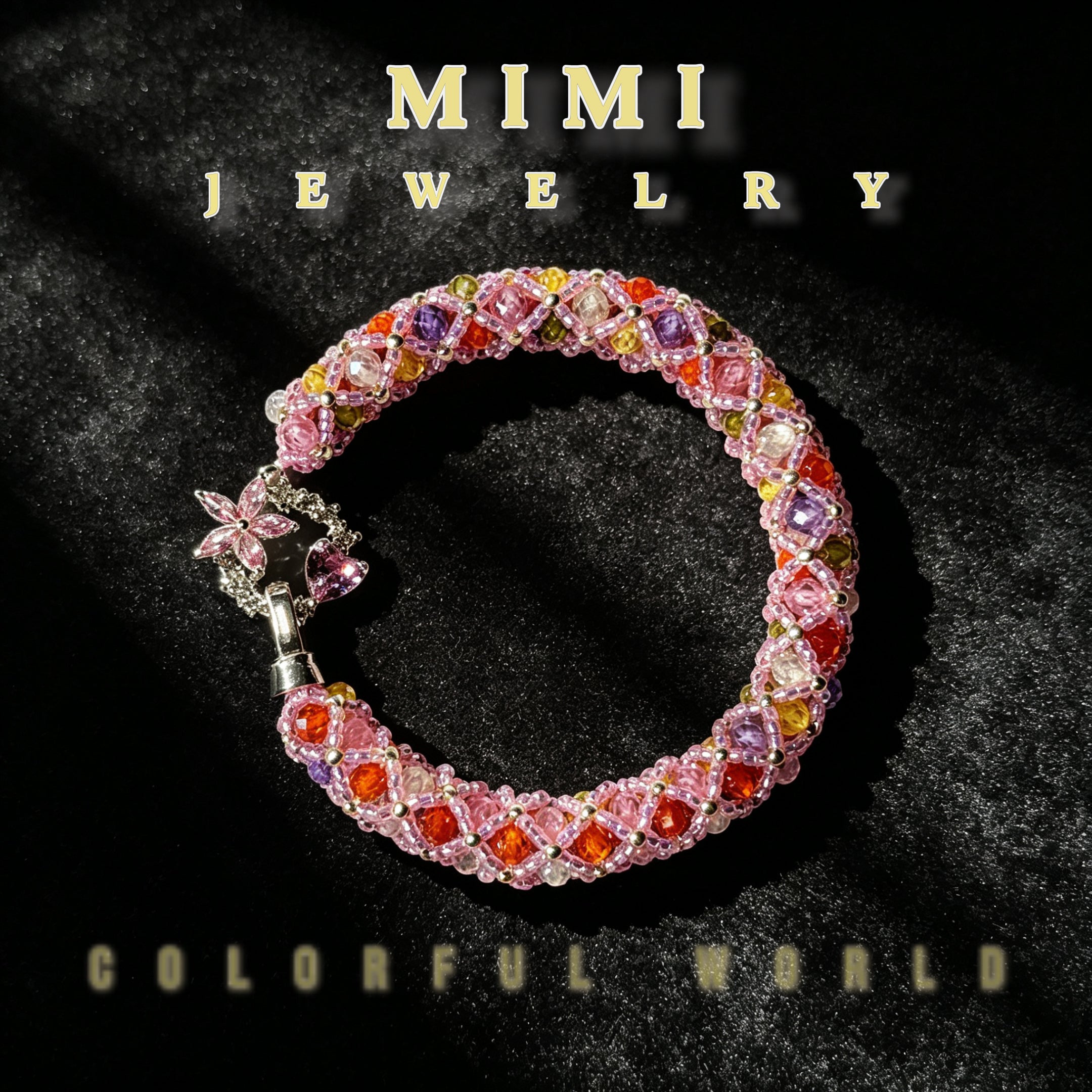 （K11) Colouful Zirconia Bangle Bracelet (DIY KIT)