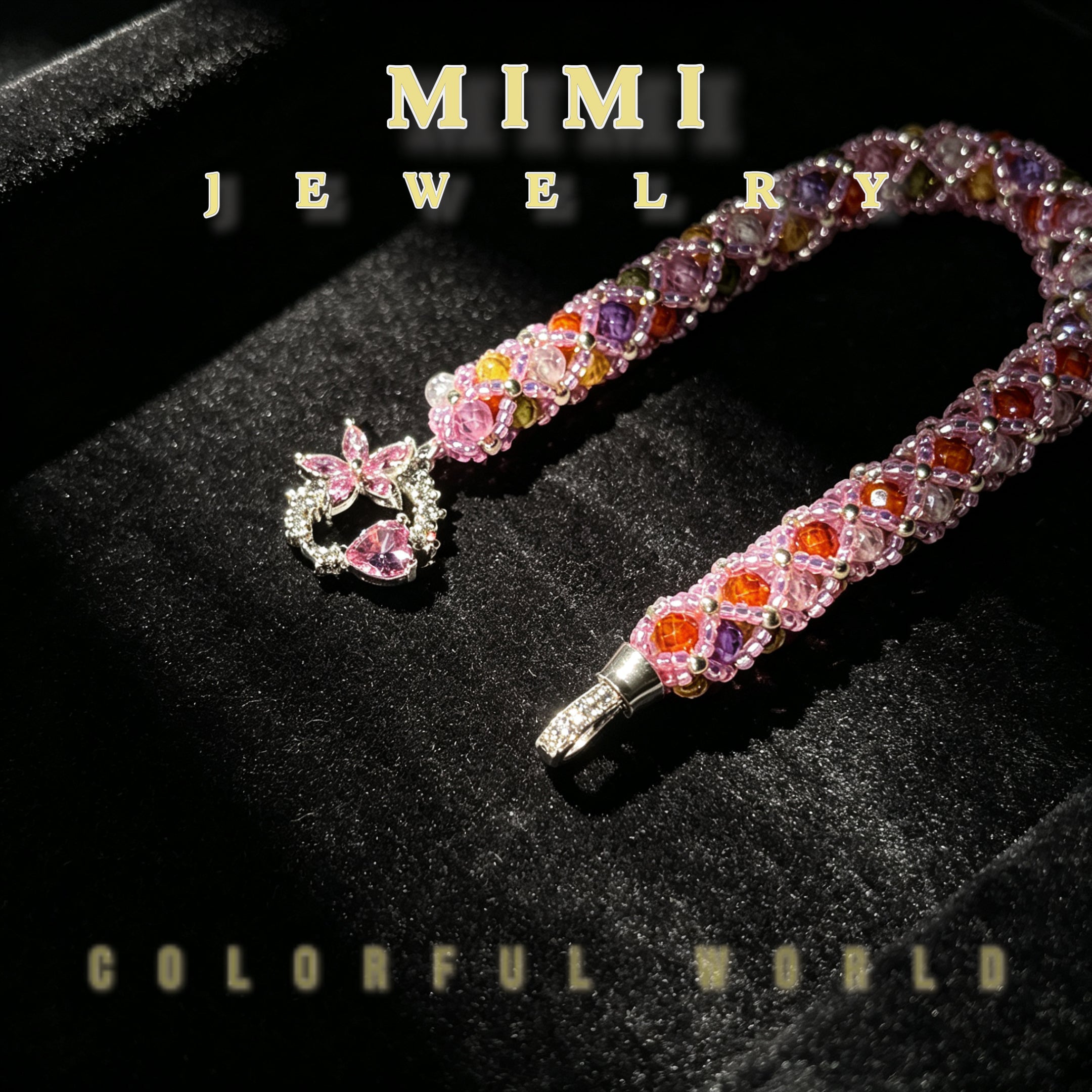 （K11) Colouful Zirconia Bangle Bracelet (DIY KIT)