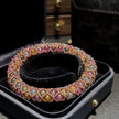 Artisan Tourmaline Bangle - Miyuki Seed Bead Handwoven Bracelet with Exclusive Original Colorway