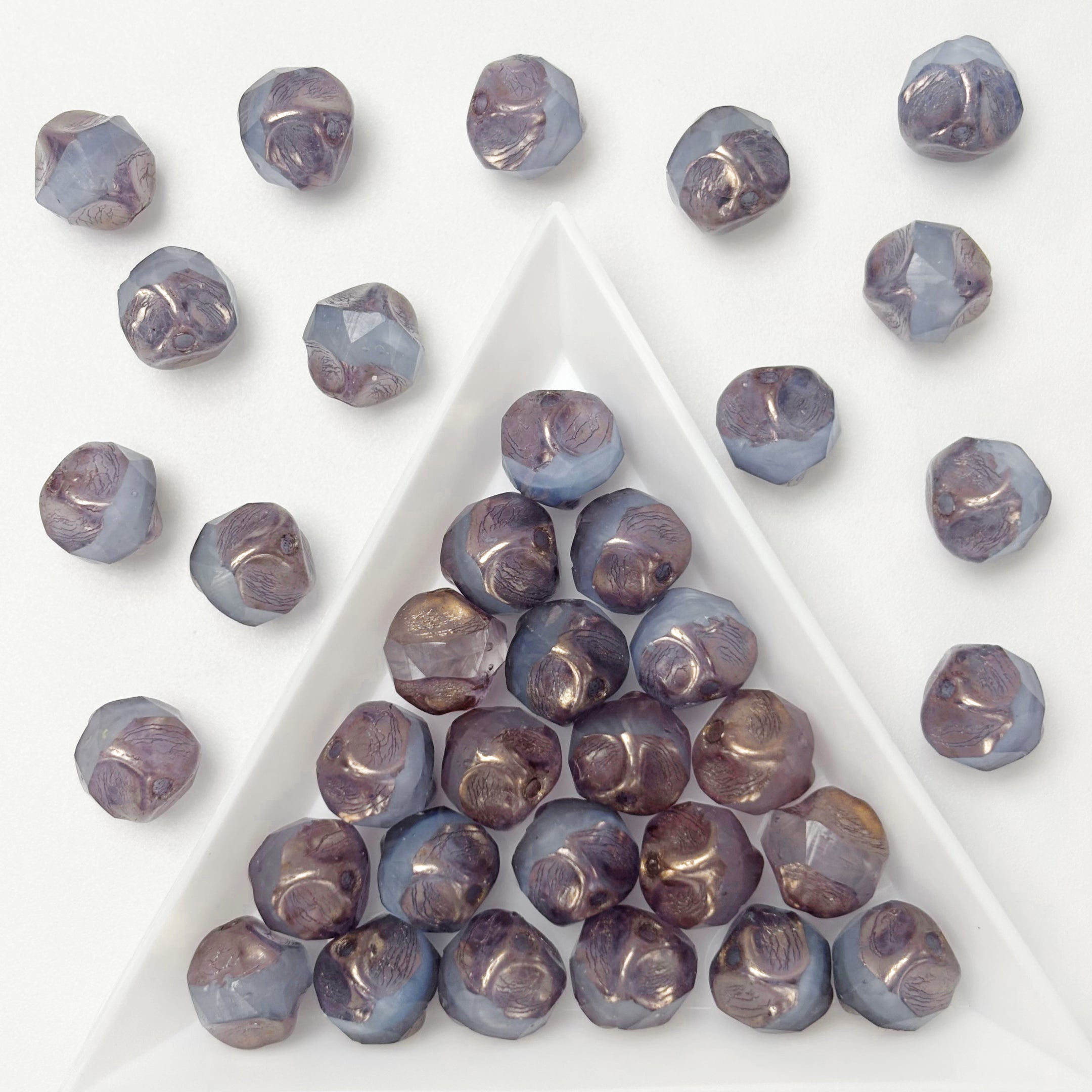 (CZ7) 10mm Czech Glass Smoky Purple Blue Meteorite Beads For DIY Jewelry Making