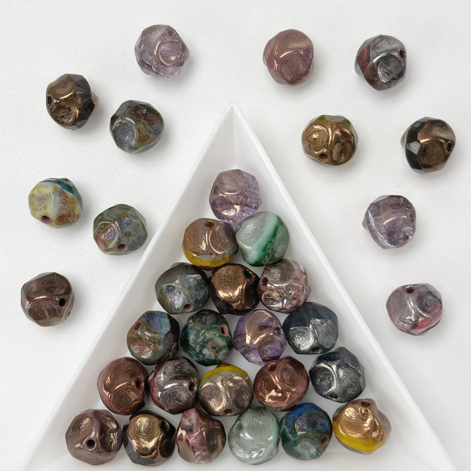 (CZ9) 10mm Czech Glass Mix Meteorite Beads For DIY Jewelry Making