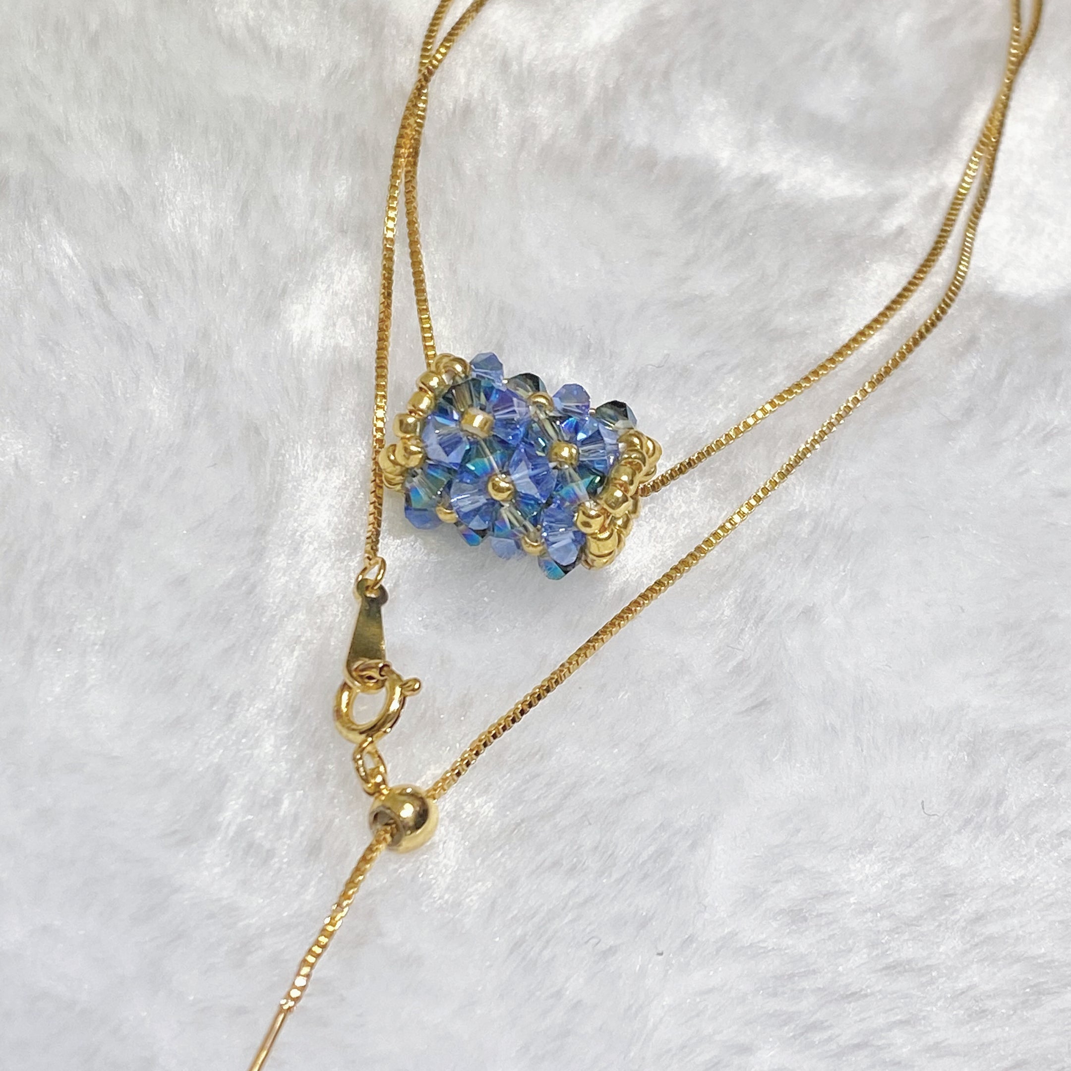 Azure Crystal | TOHO Seed Bead & K9 Crystal Cluster Pendant Necklace
