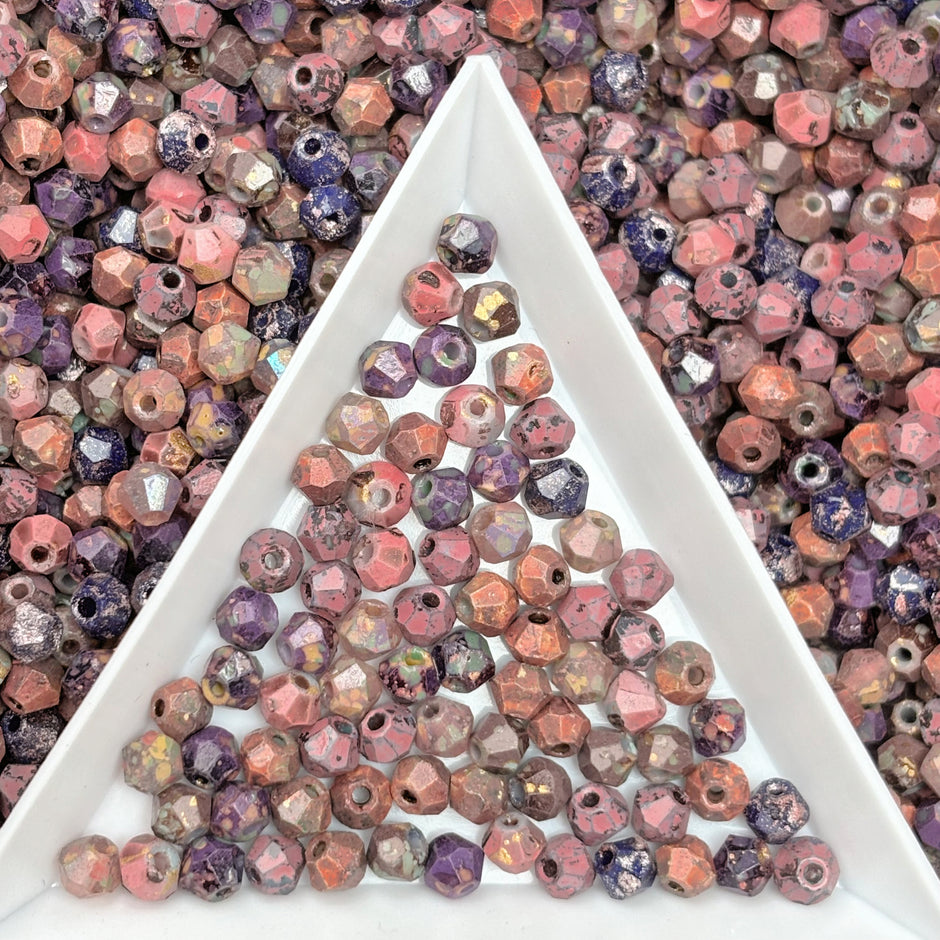 Mixed 4mm Picasso Bicone Glass Beads | Retro Customized colours for Jewelry Making
