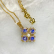 Reversible Citrine & Sapphire Crystal Pendant - TOHO Miyuki Bead Weave
