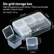 (B5) Transparent 6 Grid Storage Container for Small Craft Accessories