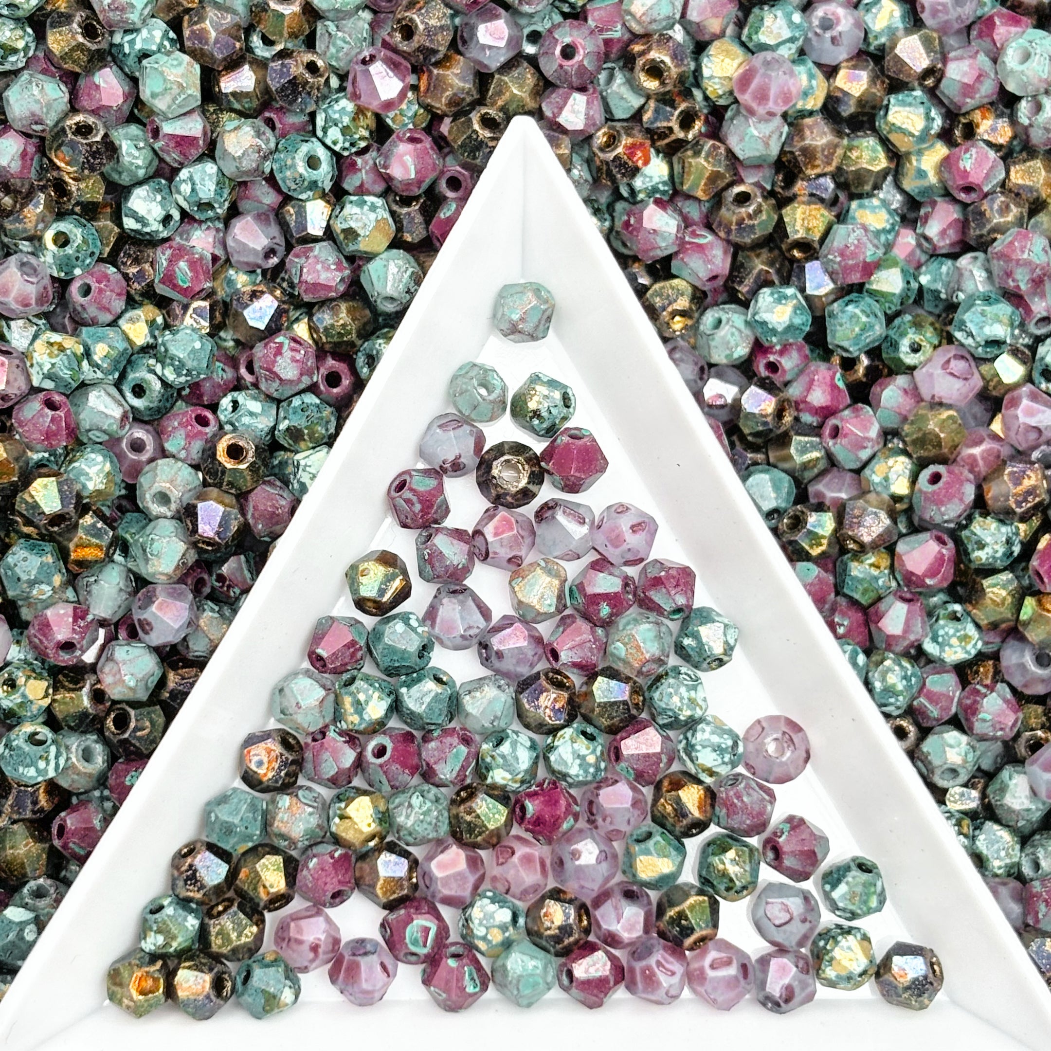 Mixed 4mm Picasso Bicone Glass Beads | Retro Customized colours for Jewelry Making
