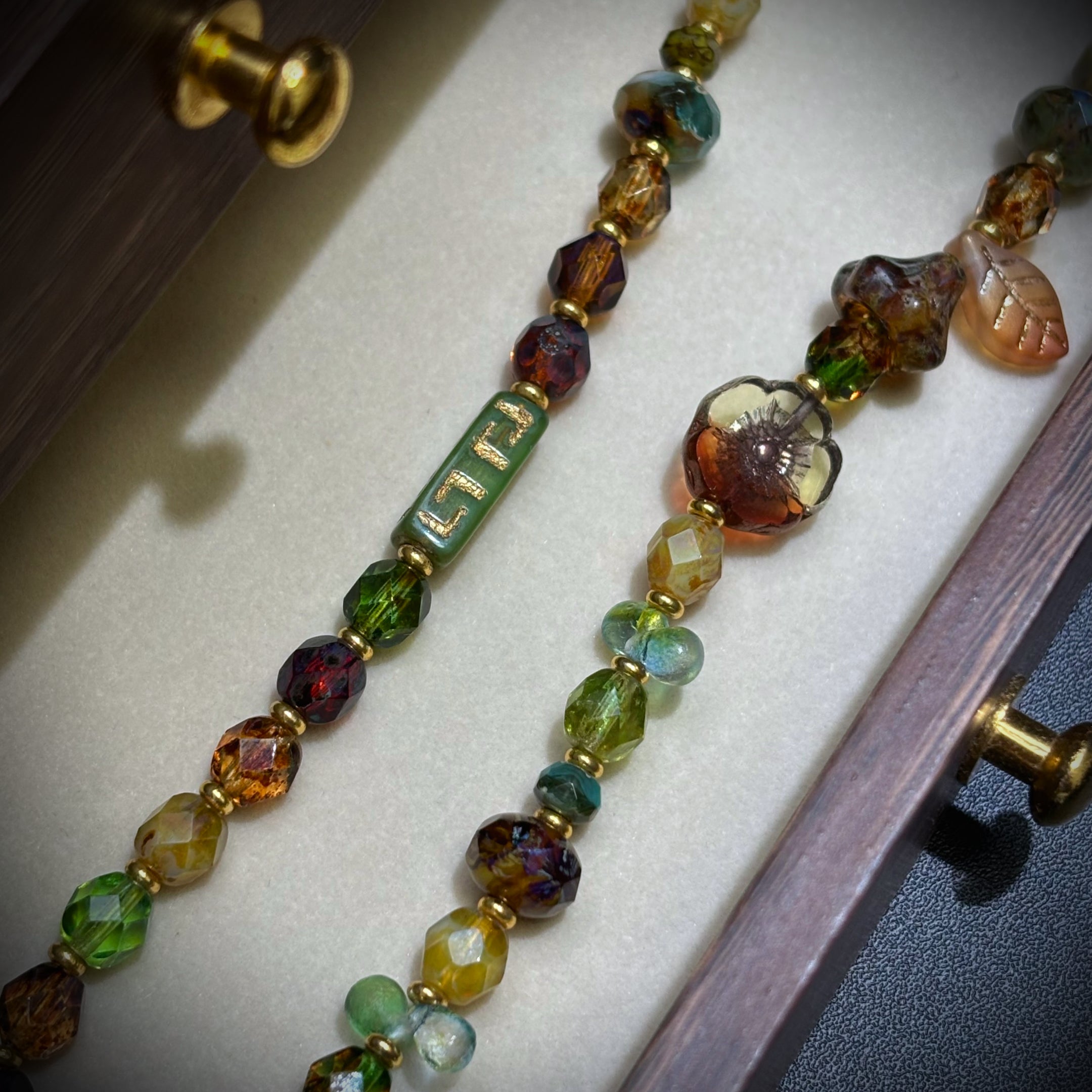 Convertible Fire-Polished Czech Glass Jewelry - Dual-Wear Choker & Double Layer Bracelet