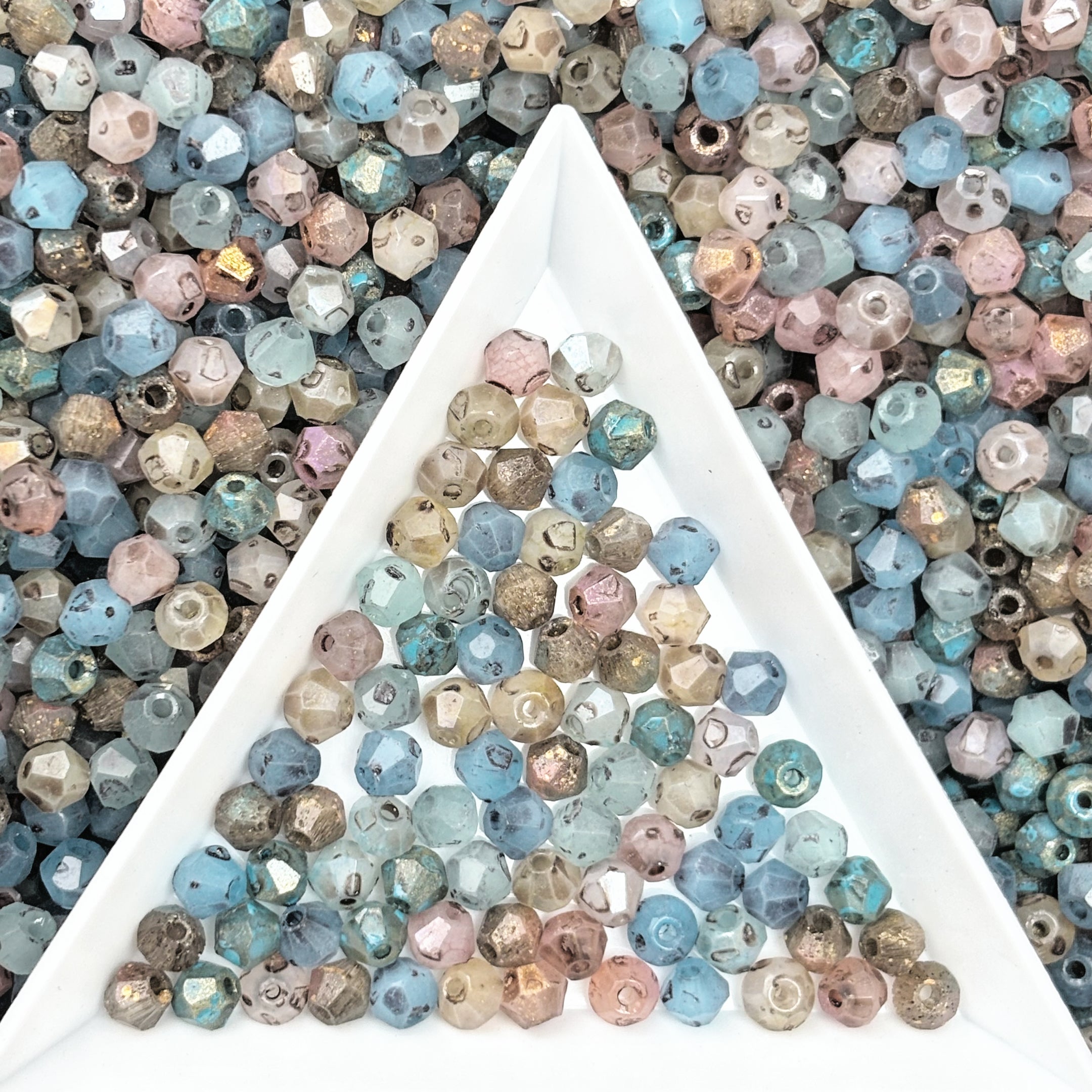Mixed 4mm Picasso Bicone Glass Beads | Retro Customized colours for Jewelry Making