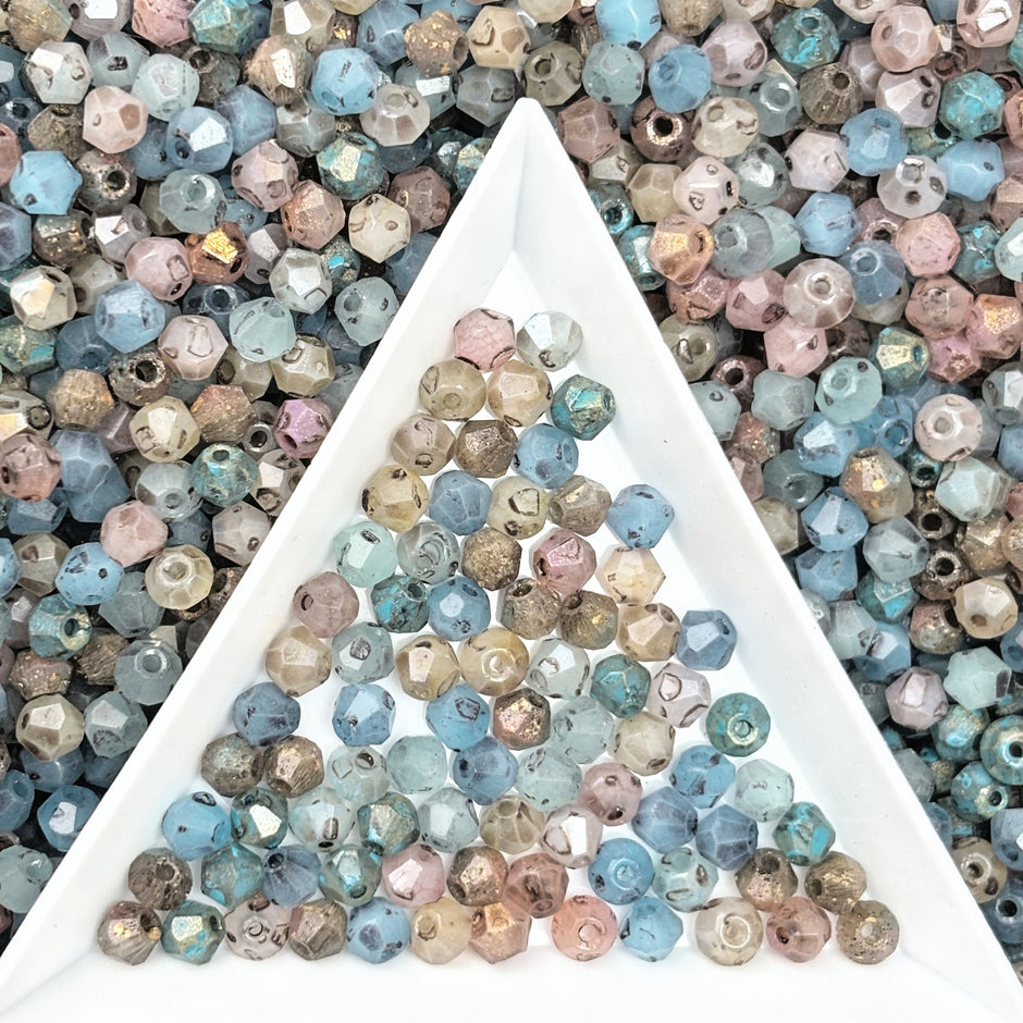 Mixed 4mm Picasso Bicone Glass Beads | Retro Customized colours for Jewelry Making