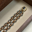Royal Empress Bracelet | Storm-Duo Czech Glass & 18K Gold Plated Blue Zircon Clasp