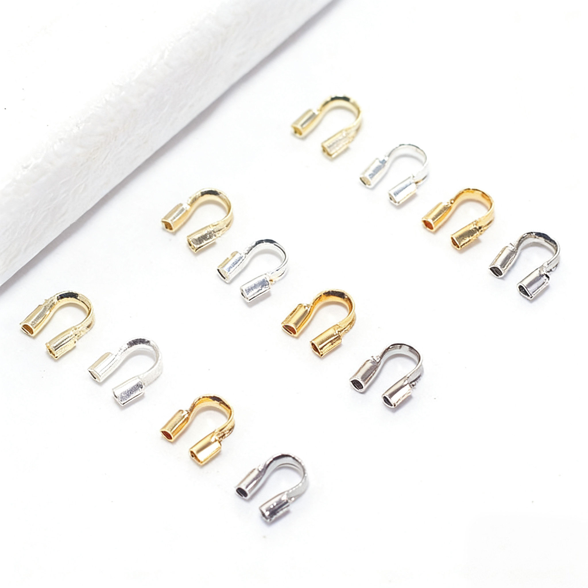 (JF16) 18K Gold Plated U-Shape Wire Guardians - 4.5mm Horseshoe Buckle for Jewelry Making