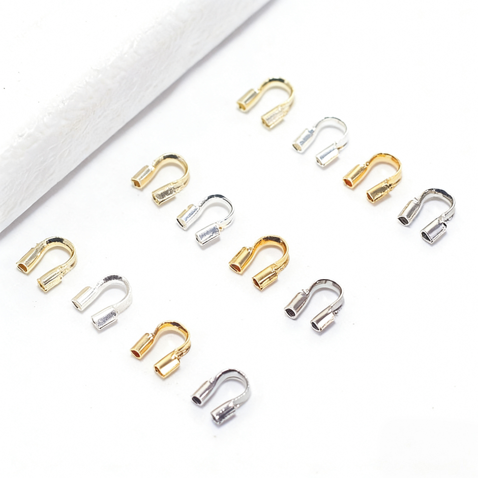 (JF16) 18K Gold Plated U-Shape Wire Guardians - 4.5mm Horseshoe Buckle for Jewelry Making