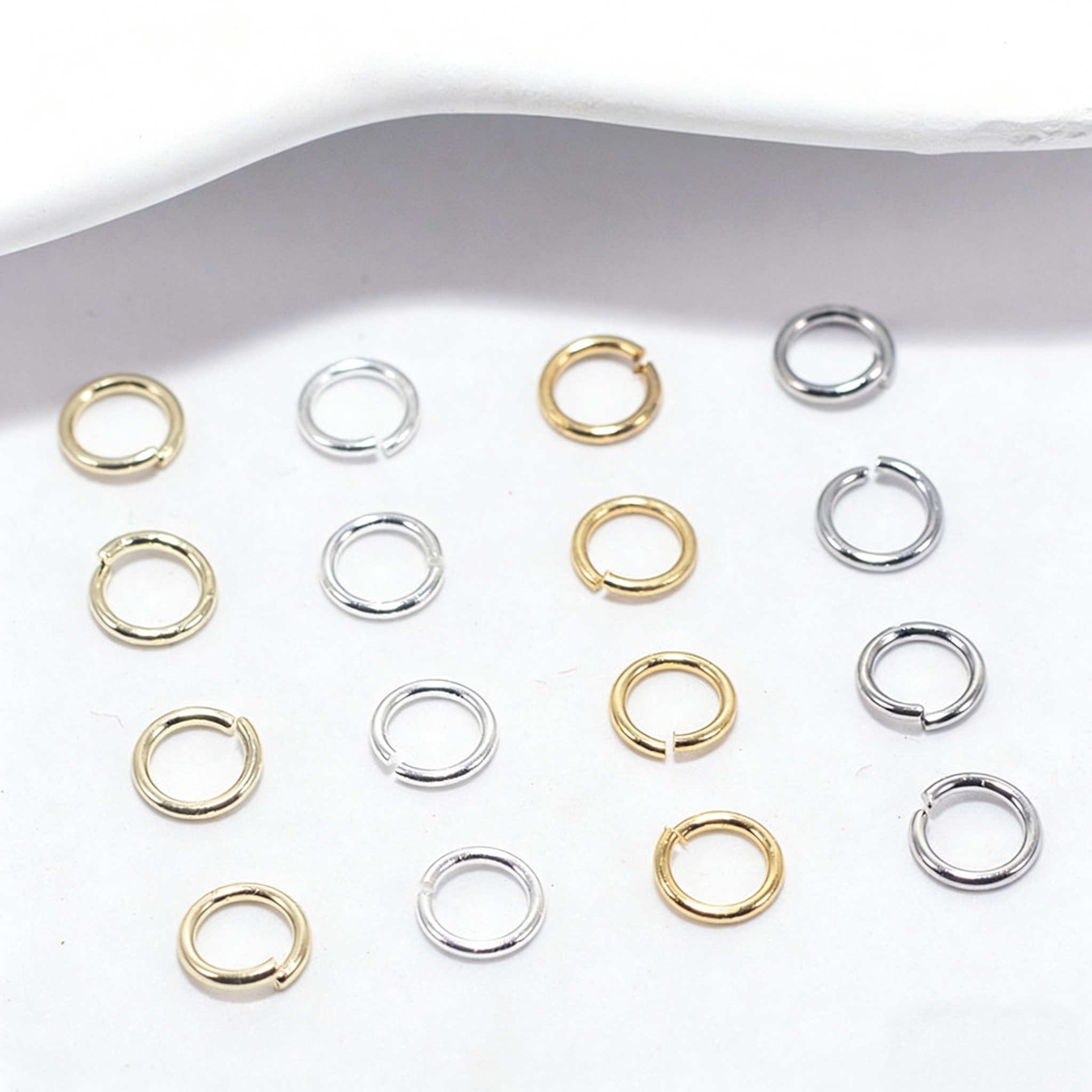 18K Gold Smooth Jump Rings - Durable Split Rings for Bracelet & Necklace Making