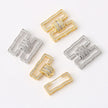 18K Gold Pave Zirconium Rectangular Wave Clasp for Multi-row Jewelry Making