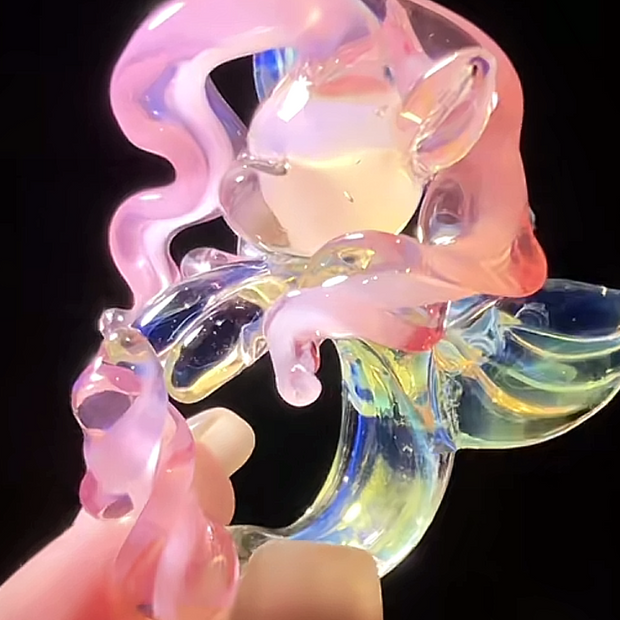 Pony Series Fluttershy Lampwork Ring (Leave Message of Ring Size When Checking out)