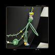 (N3) Mint Czech Glass Cutie Owl with bow designed Beaded Necklace