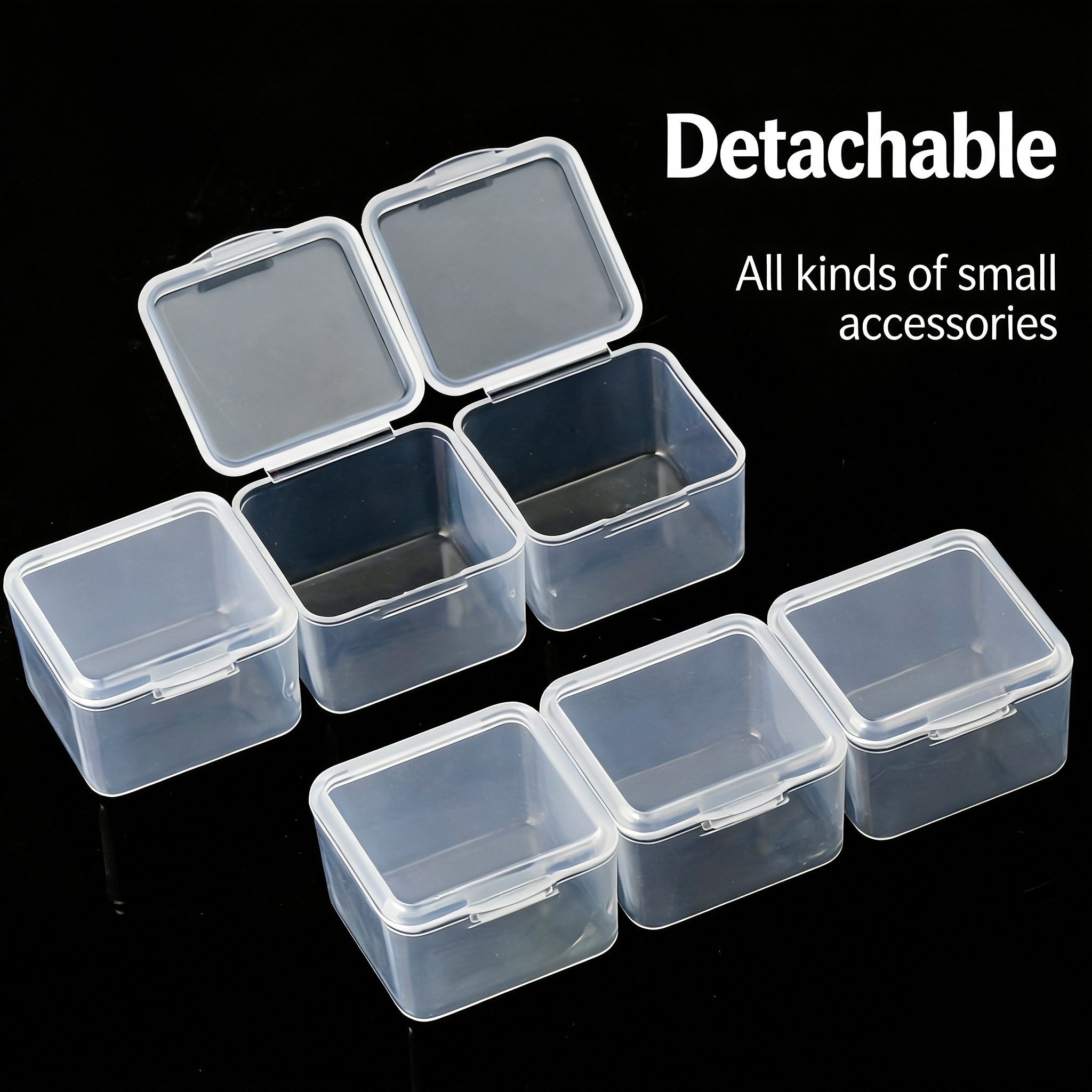 (B5) Transparent 6 Grid Storage Container for Small Craft Accessories
