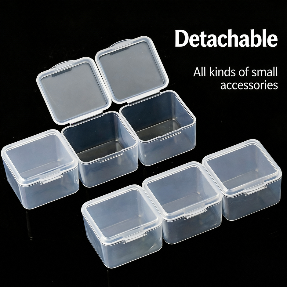 (B5) Transparent 6 Grid Storage Container for Small Craft Accessories