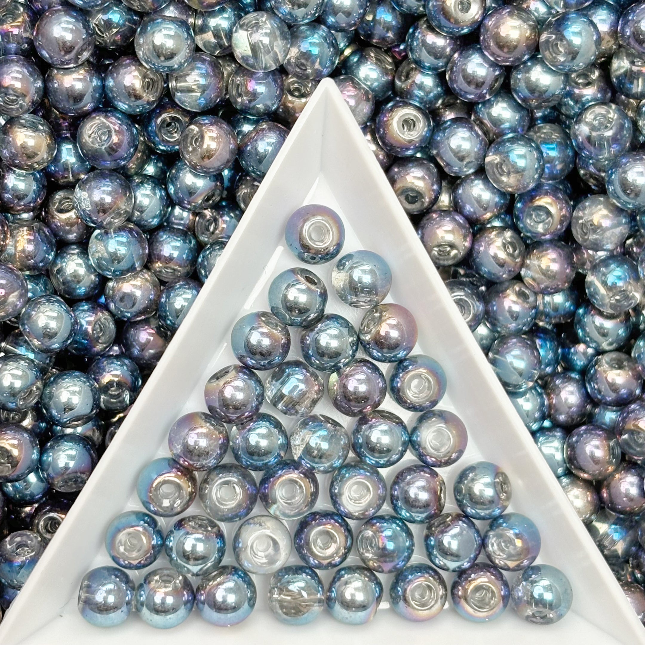 Picasso 6mm Glass  Round beads-Vintage Style Pearly Beads For DIY Jewelry Making