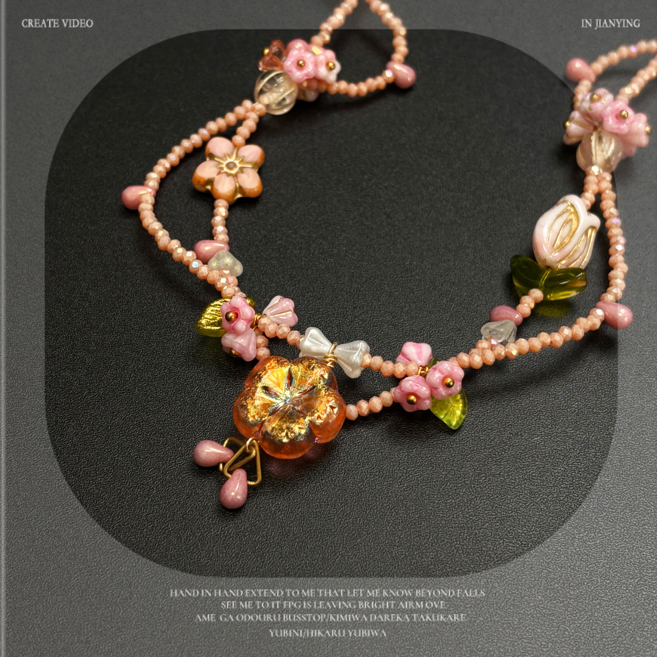 (N5）Czech Floral Garden Fairy Style Original Designed Necklace