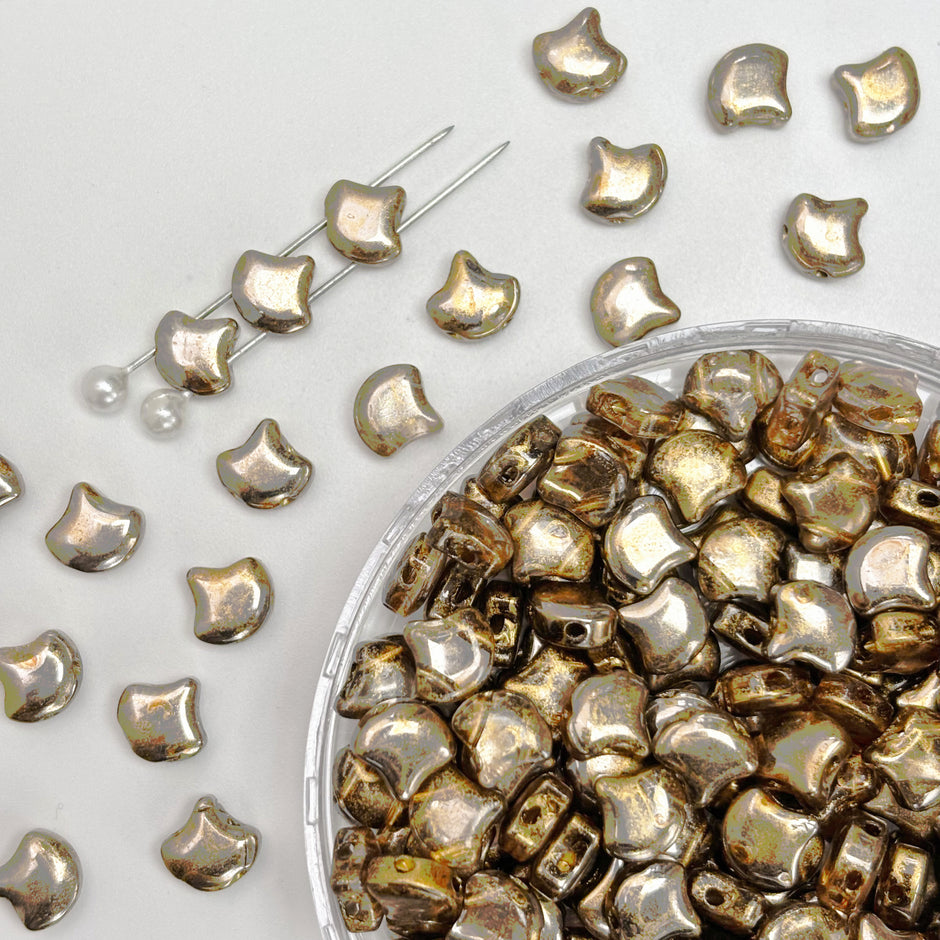 Picasso Style 2-Hole Custom Ginkgo Leaf Beads  for DIY Bracelet Necklace