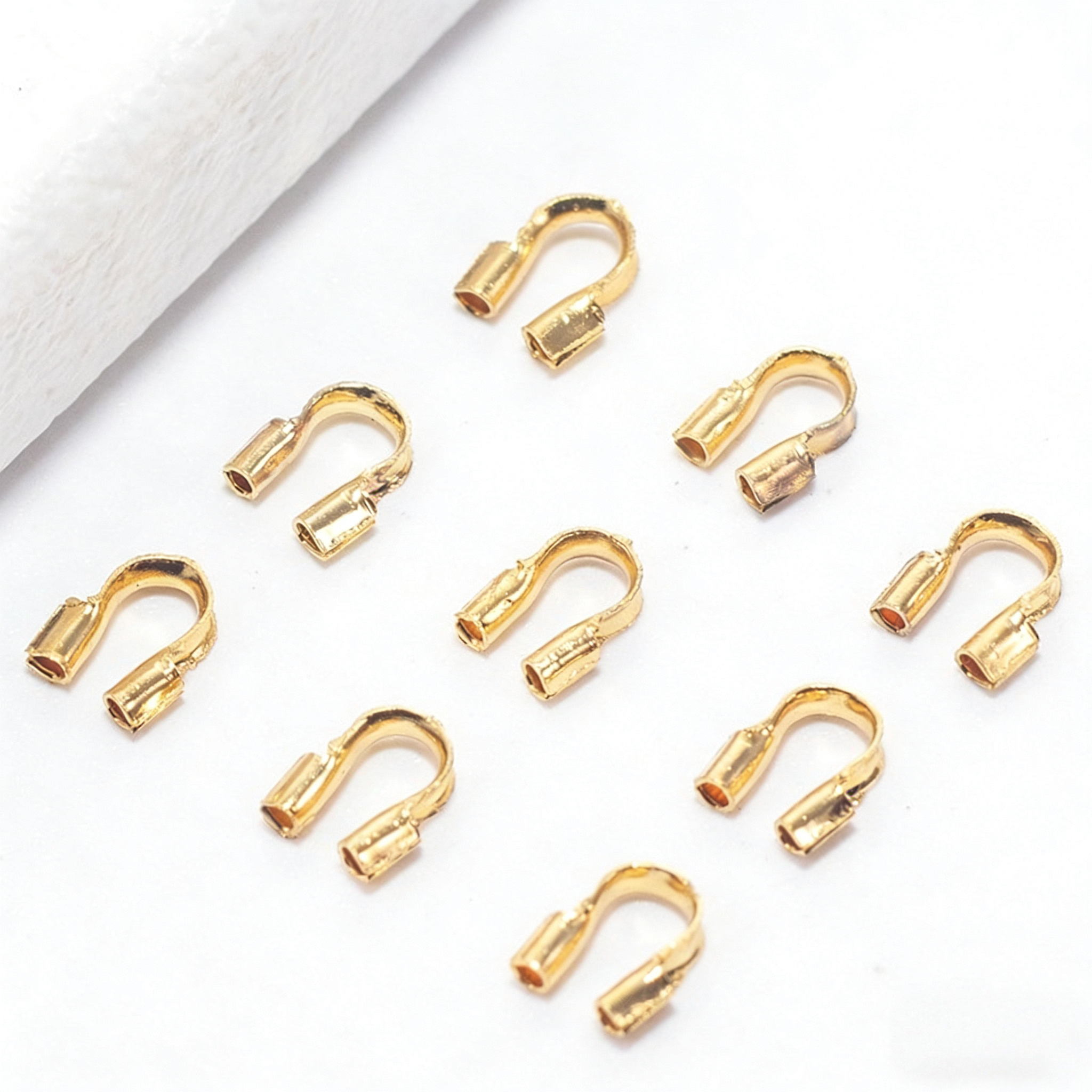 (JF16) 18K Gold Plated U-Shape Wire Guardians - 4.5mm Horseshoe Buckle for Jewelry Making