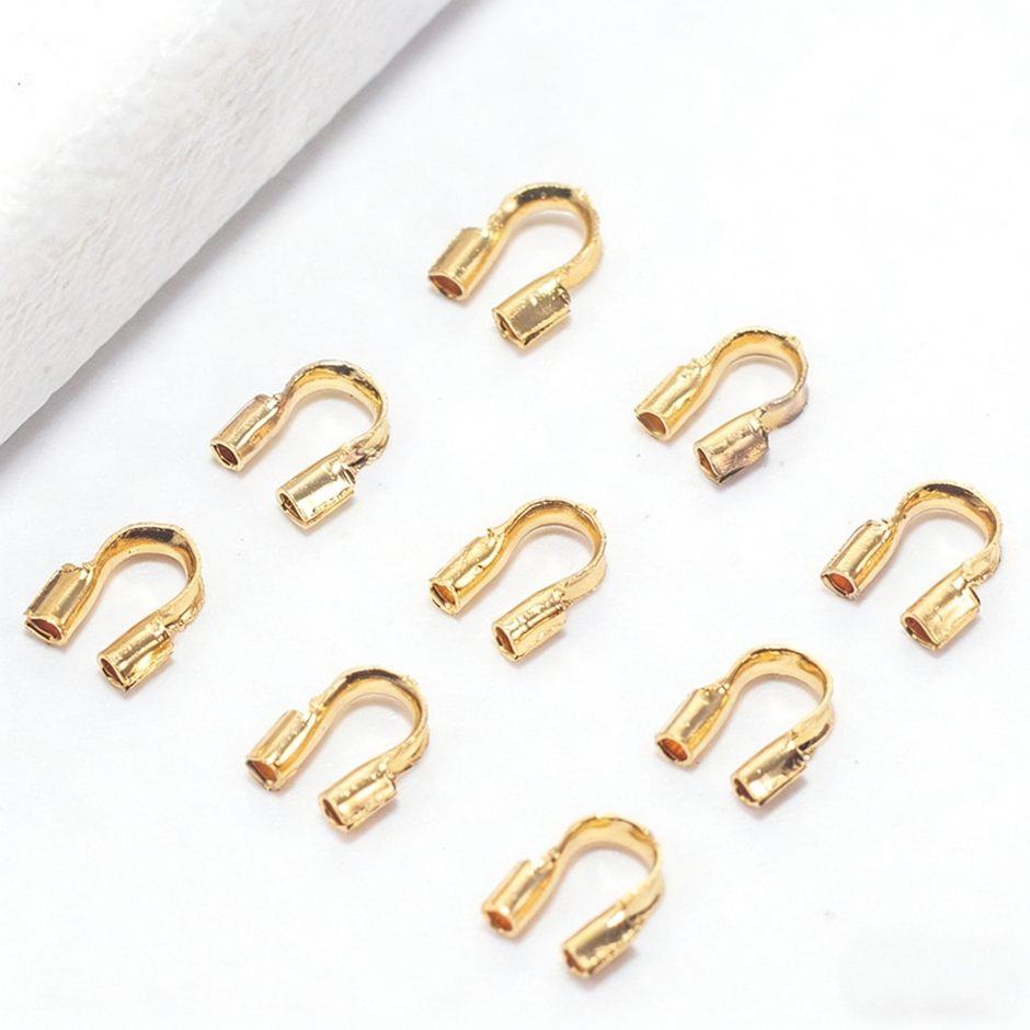(JF16) 18K Gold Plated U-Shape Wire Guardians - 4.5mm Horseshoe Buckle for Jewelry Making