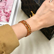 Amber Sunset Artisan Bracelet | Picasso Crystal Bicone & Toho Beadwork with 18K Gold Pave Clasp