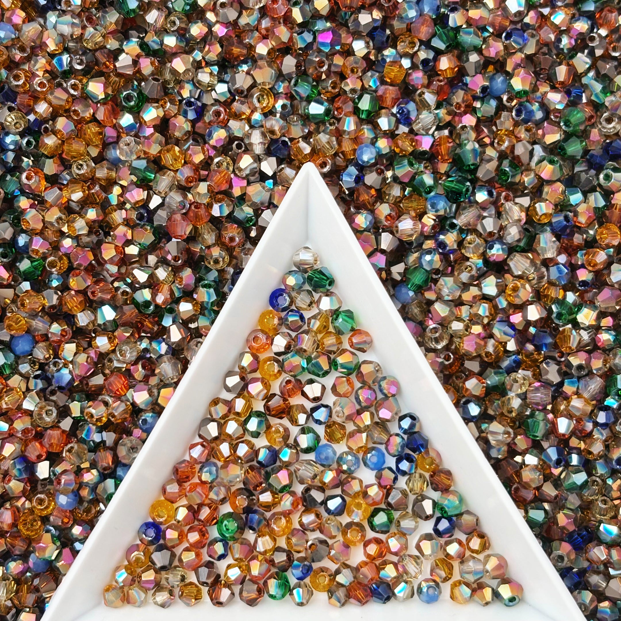 (T4) On Sale!!! 2mm Mix of Bicone and Round Beads High Temperature Glass Crystal Multicolor Jewelry Beads