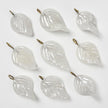 (CZ17) Czech Glass Leaf Pendants - Textured 3D Charms with Brass Loops DIY Jewelry Making