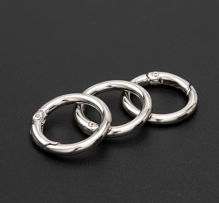 25mm Zinc Alloy Spring Gate Rings - High Color Retention Round Carabiner for DIY Making