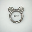Mickey Ear Rhinestone Spring Gate Rings - 25mm Bling Mouse Head Carabiner