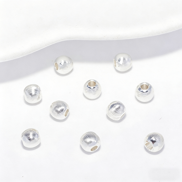 (JF15) 18K Real Gold Plated Faceted Cat-Eye Beads - Textured Round Spacer Beads for Jewelry Making