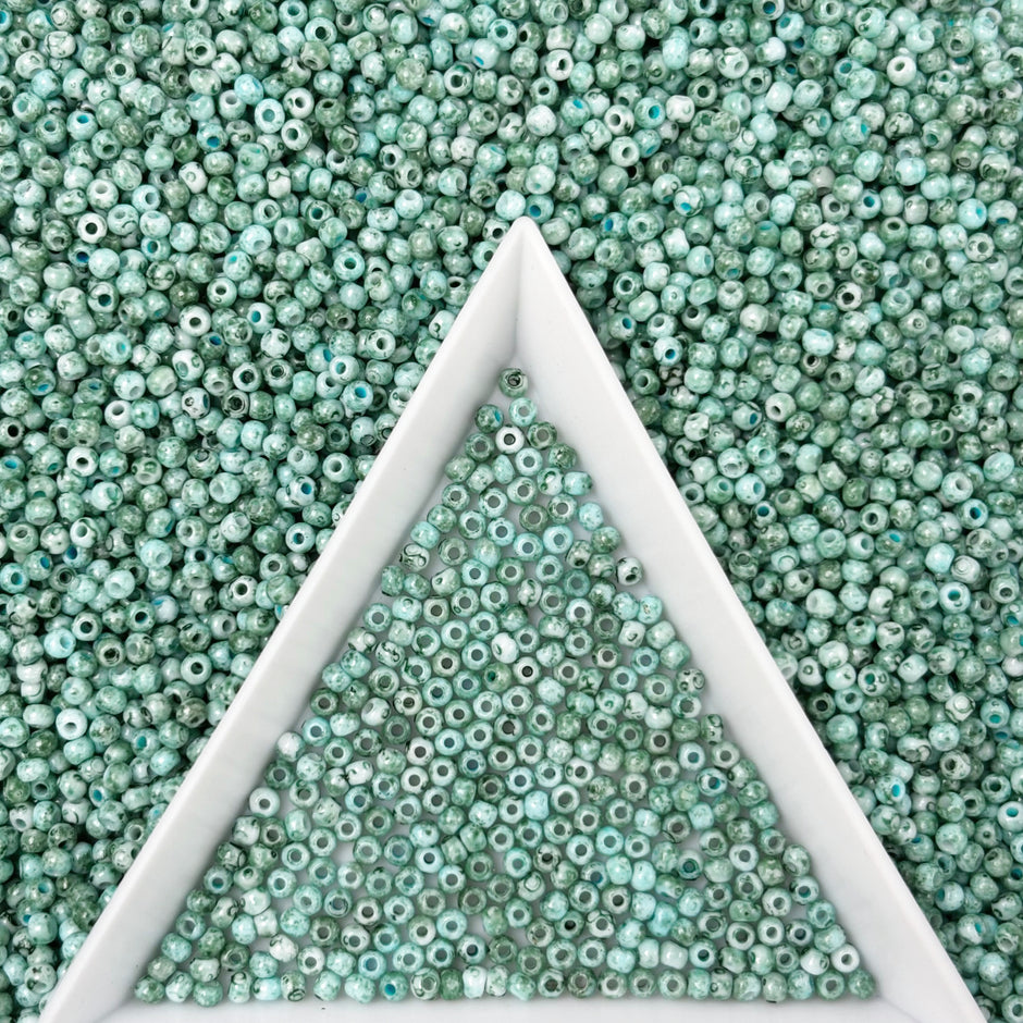 2mm Picasso Seed Beads - Czech Glass Iridescent Beads for DIY Bracelets Necklaces