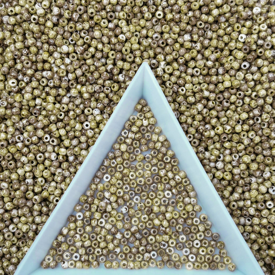 2mm Picasso Seed Beads - Czech Glass Iridescent Beads for DIY Bracelets Necklaces