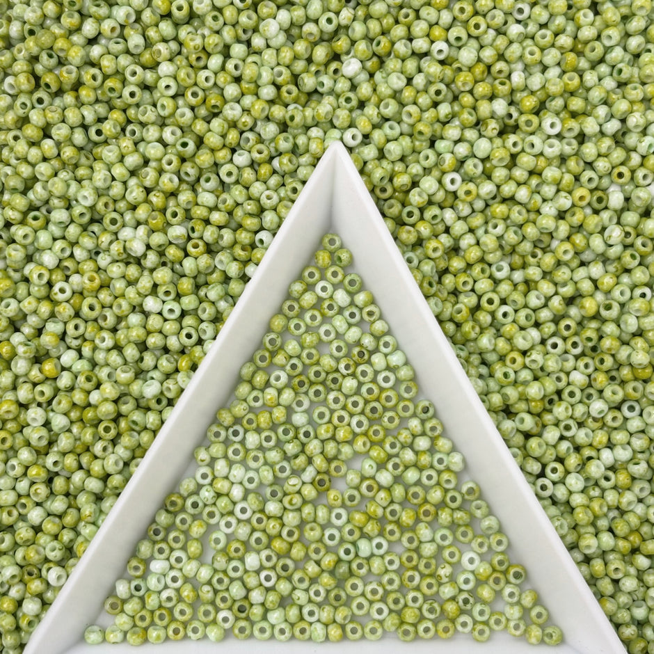 2mm Picasso Seed Beads - Czech Glass Iridescent Beads for DIY Bracelets Necklaces