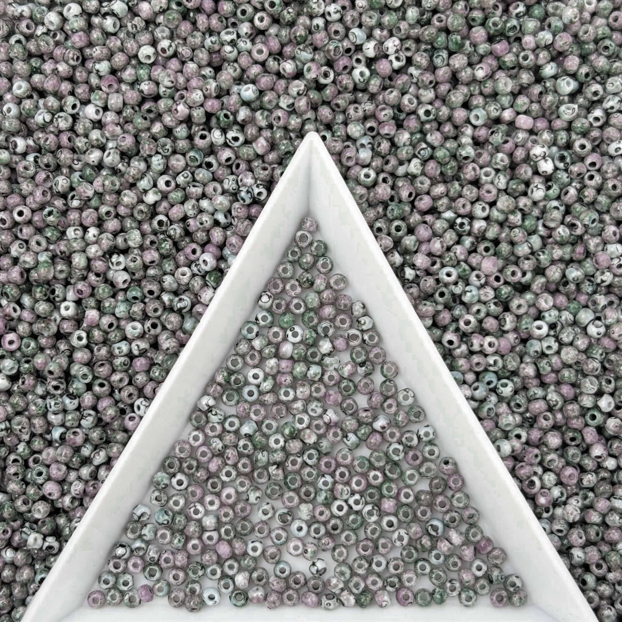 2mm Picasso Seed Beads - Czech Glass Iridescent Beads for DIY Bracelets Necklaces