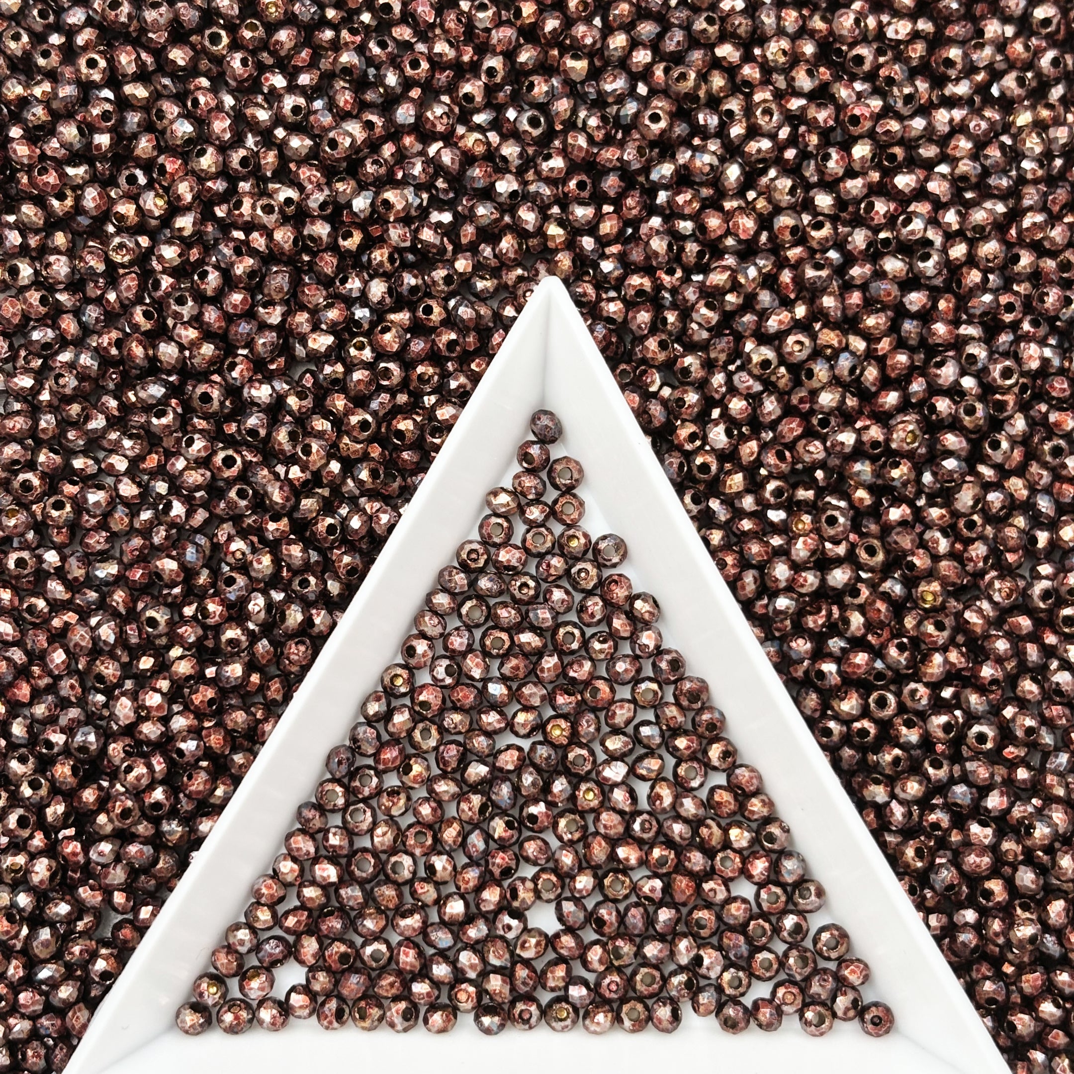 (P2) 2mm Picasso Faceted  Round Beads, Crystal Glass Beads For DIY Jewelry