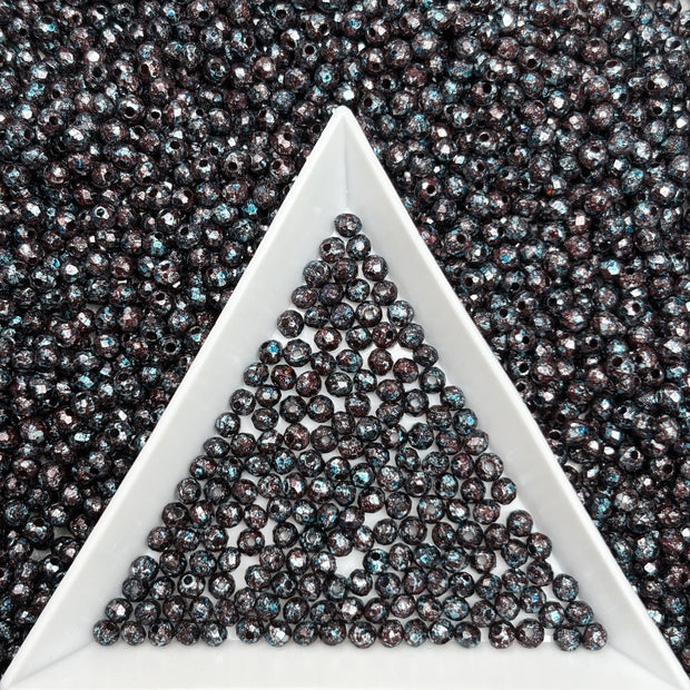 2mm Picasso Faceted  Round Beads, Crystal Glass Beads For DIY Jewelry