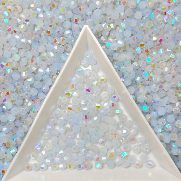 (H1) 2mm Iridescent Bicone Beads For DIY Jewelry Making