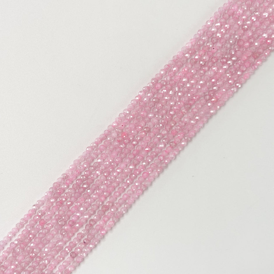 (H2) 2mm Zircon Icy Flower Gradient Pink Crystal Beads, Faceted Perforated Loose Beads for Jewelry Making DIY