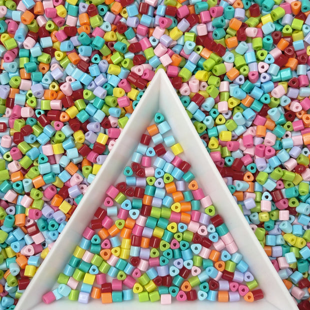 Promotion Rainbow Mixed Color 2*4mm Triangular Prism Loose Beads For Jewelry Making