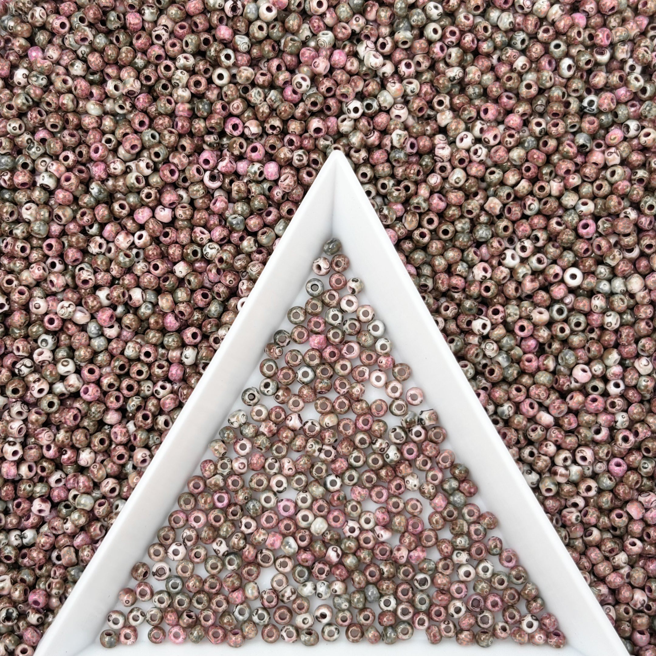 2mm Picasso Seed Beads - Czech Glass Iridescent Beads for DIY Bracelets Necklaces