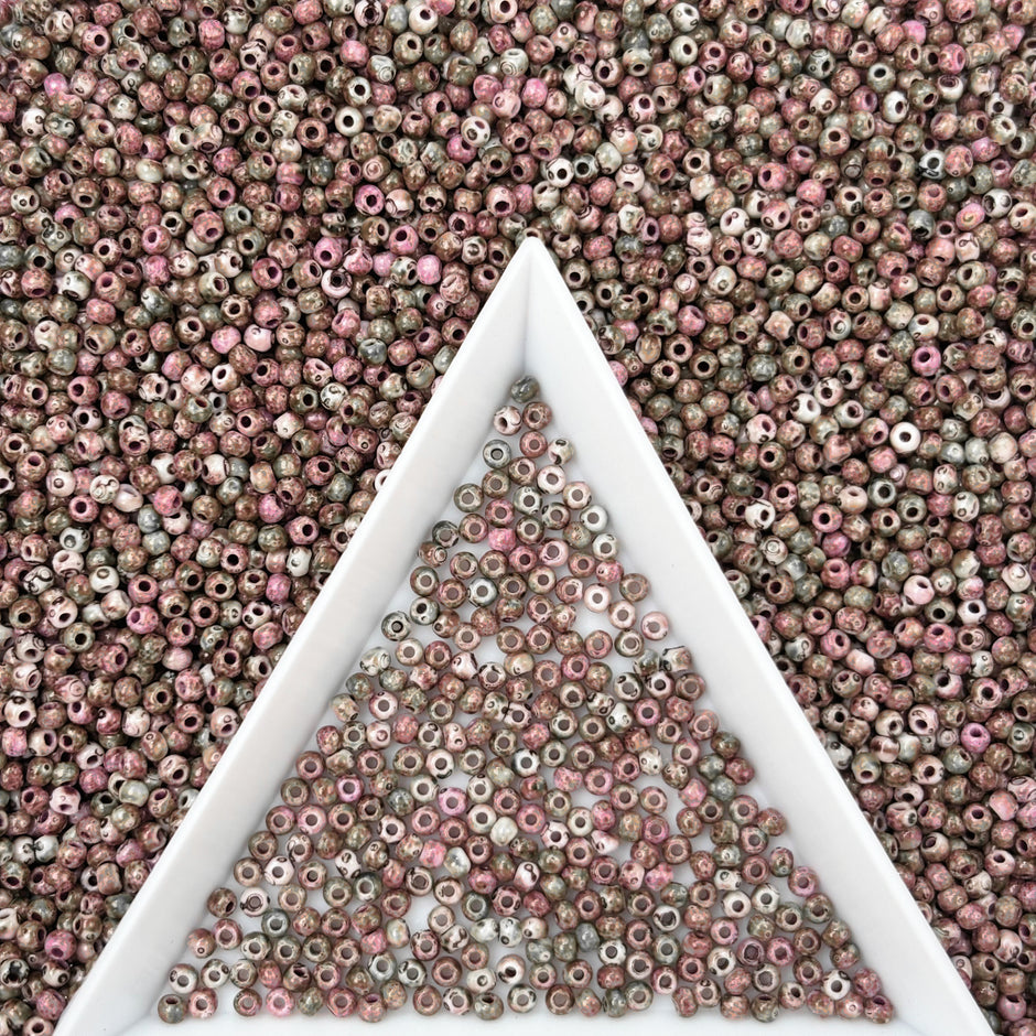 2mm Picasso Seed Beads - Czech Glass Iridescent Beads for DIY Bracelets Necklaces