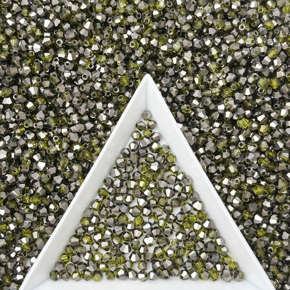 (T3) 2mm Bicone Beads High Temperature Glass Crystal Multicolor Jewelry Beads