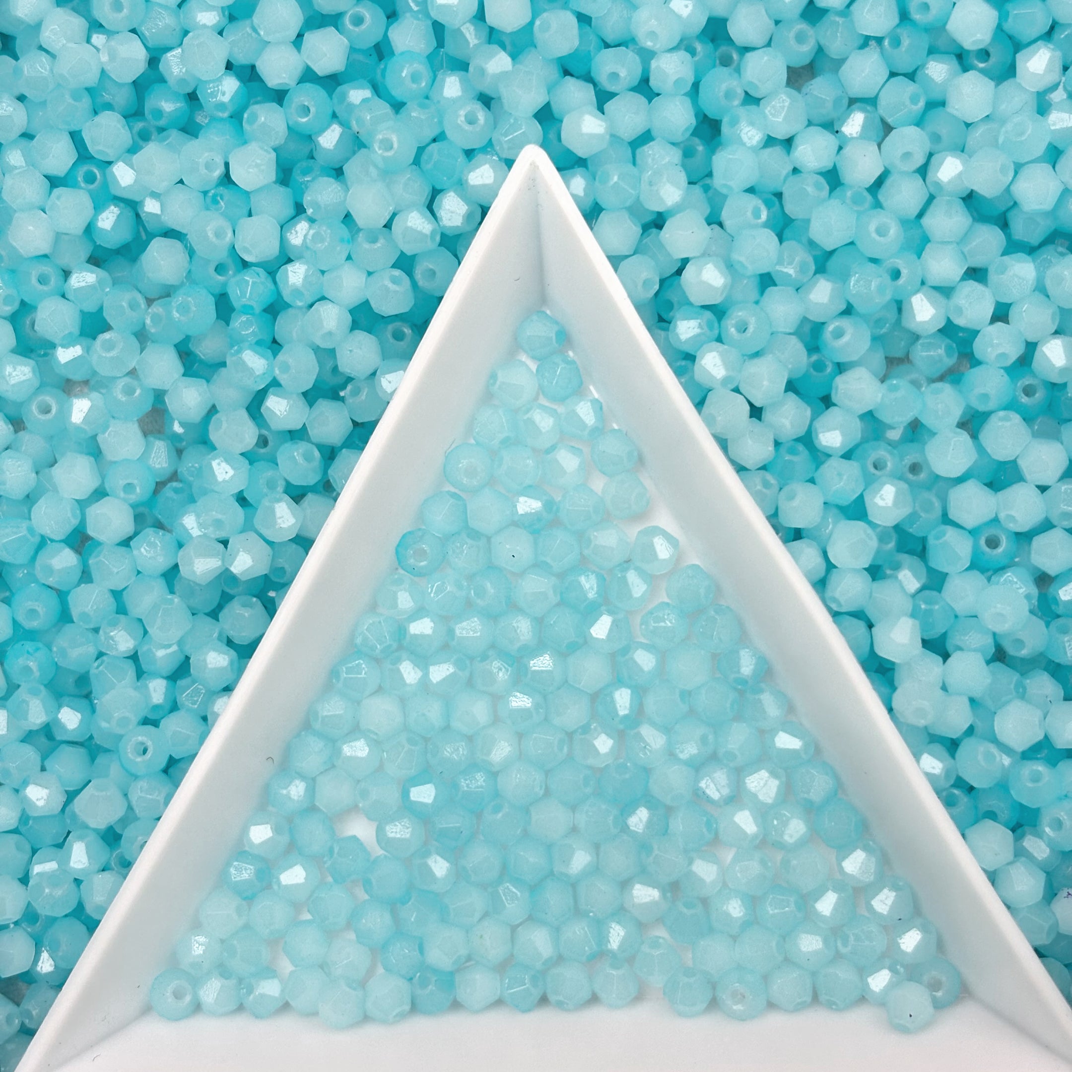 (H1) 2mm Iridescent Bicone Beads For DIY Jewelry Making