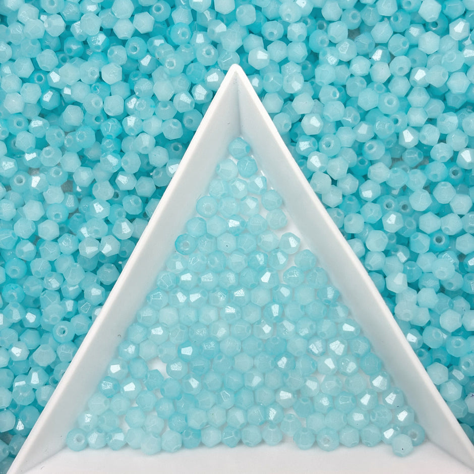 (H1) 2mm Iridescent Bicone Beads For DIY Jewelry Making