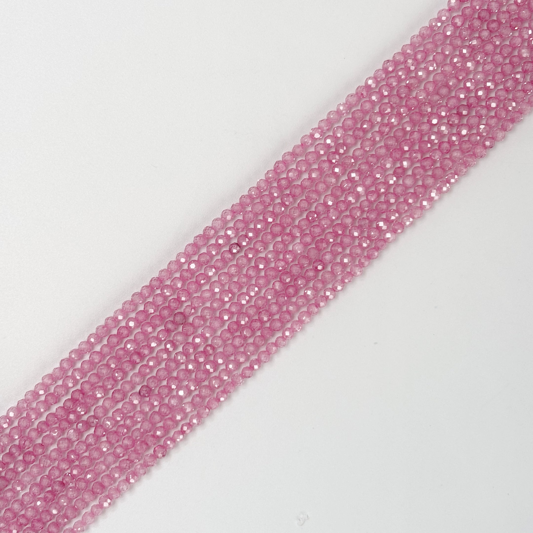(H2) 2mm Zircon Icy Flower Gradient Pink Crystal Beads, Faceted Perforated Loose Beads for Jewelry Making DIY