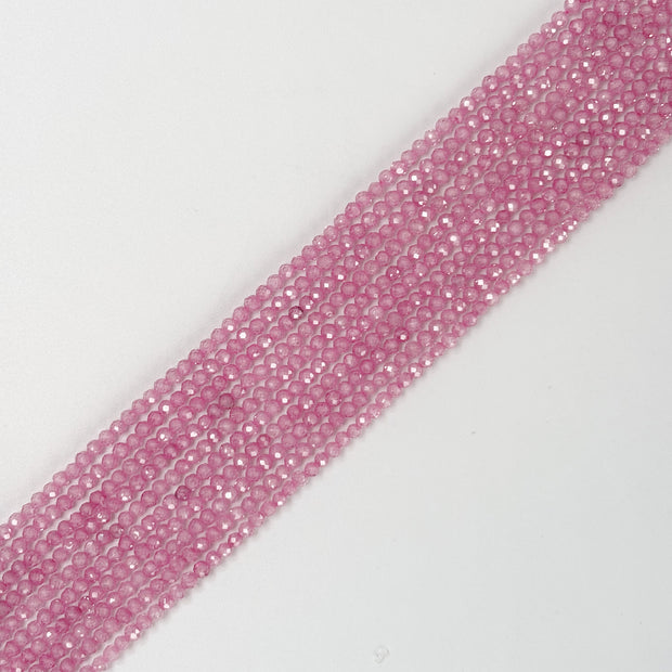 (H2) 2mm Zircon Icy Flower Gradient Pink Crystal Beads, Faceted Perforated Loose Beads for Jewelry Making DIY