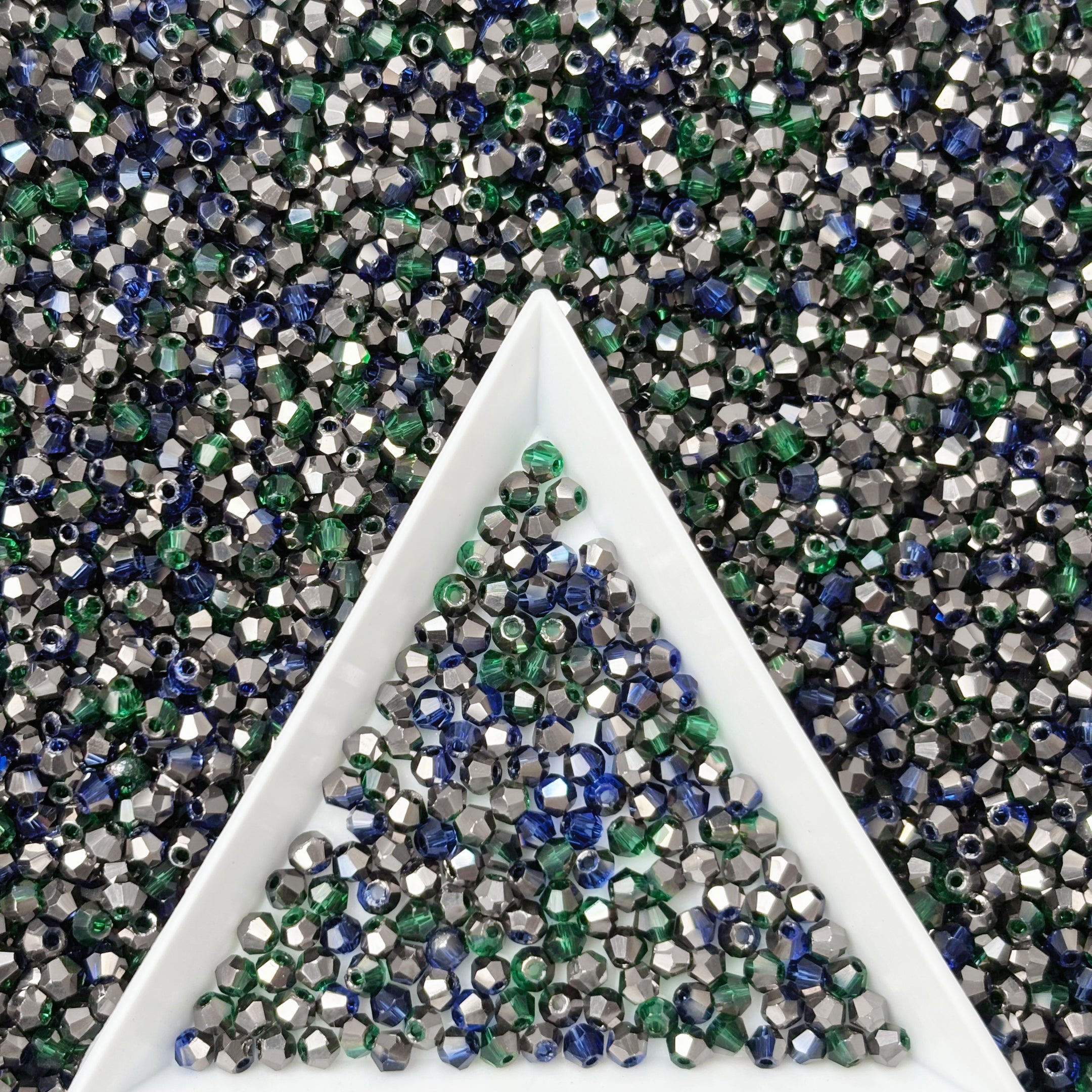 (T4) On Sale!!! 2mm Mix of Bicone and Round Beads High Temperature Glass Crystal Multicolor Jewelry Beads